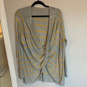 Lululemon Striped Gray and Yellow Women's Sweater